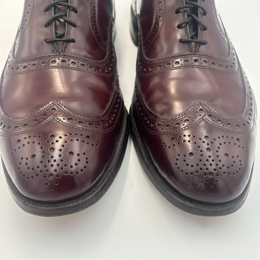 Allen Edmonds McAllister Oxblood Wingtip Oxford 14D USA Leather Dress Shoe